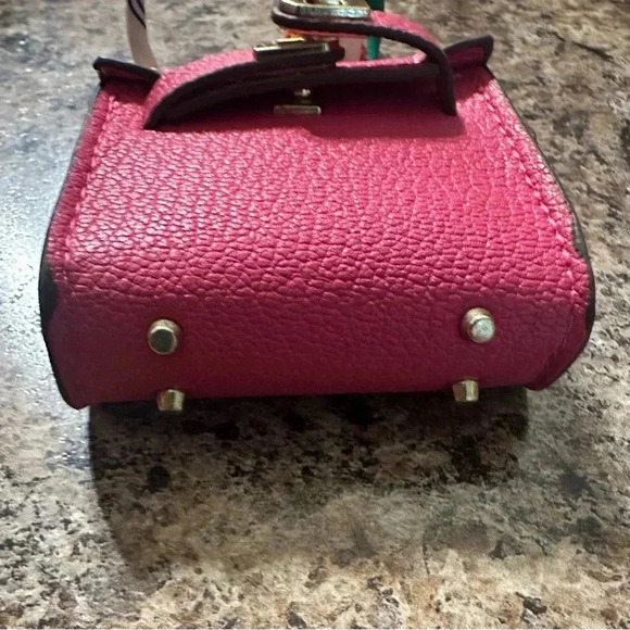 Mini Handbag Charm Or Ear Pods Faux Leather Rose Color NWOT - Picture 3 of 9